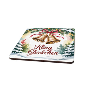 Weihnachten Glocken 6er Set Untersetzer aus Holz - Kling Glöckchen