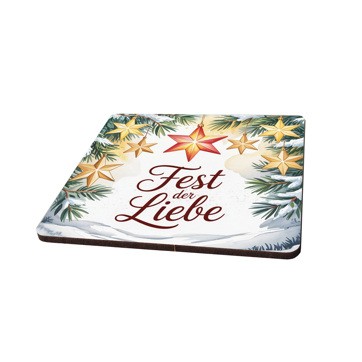 Weihnachten Weihnachtssterne 6er Set Untersetzer aus Holz - Fest der Liebe