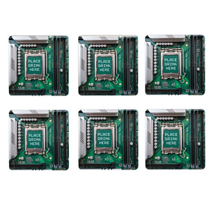Motherboard Hauptplatine 6er Set Untersetzer aus Holz - PLACE DRINK HERE