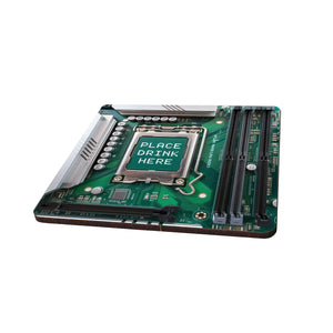 Motherboard Hauptplatine 6er Set Untersetzer aus Holz - PLACE DRINK HERE