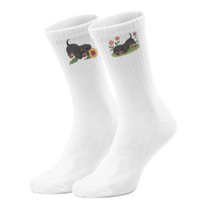 epicsocks Dackel Dreams Blumen Socken in 37-41 im Paar
