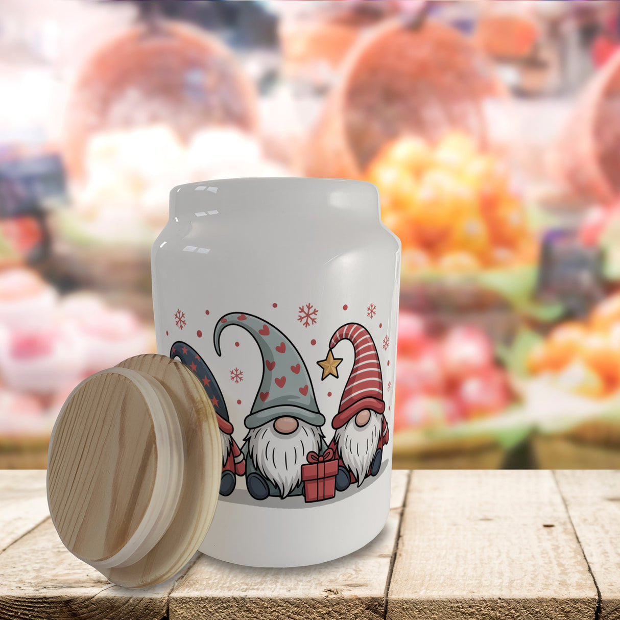 Weihnachtswichtel mit Geschenk Keksdose Weihnachten