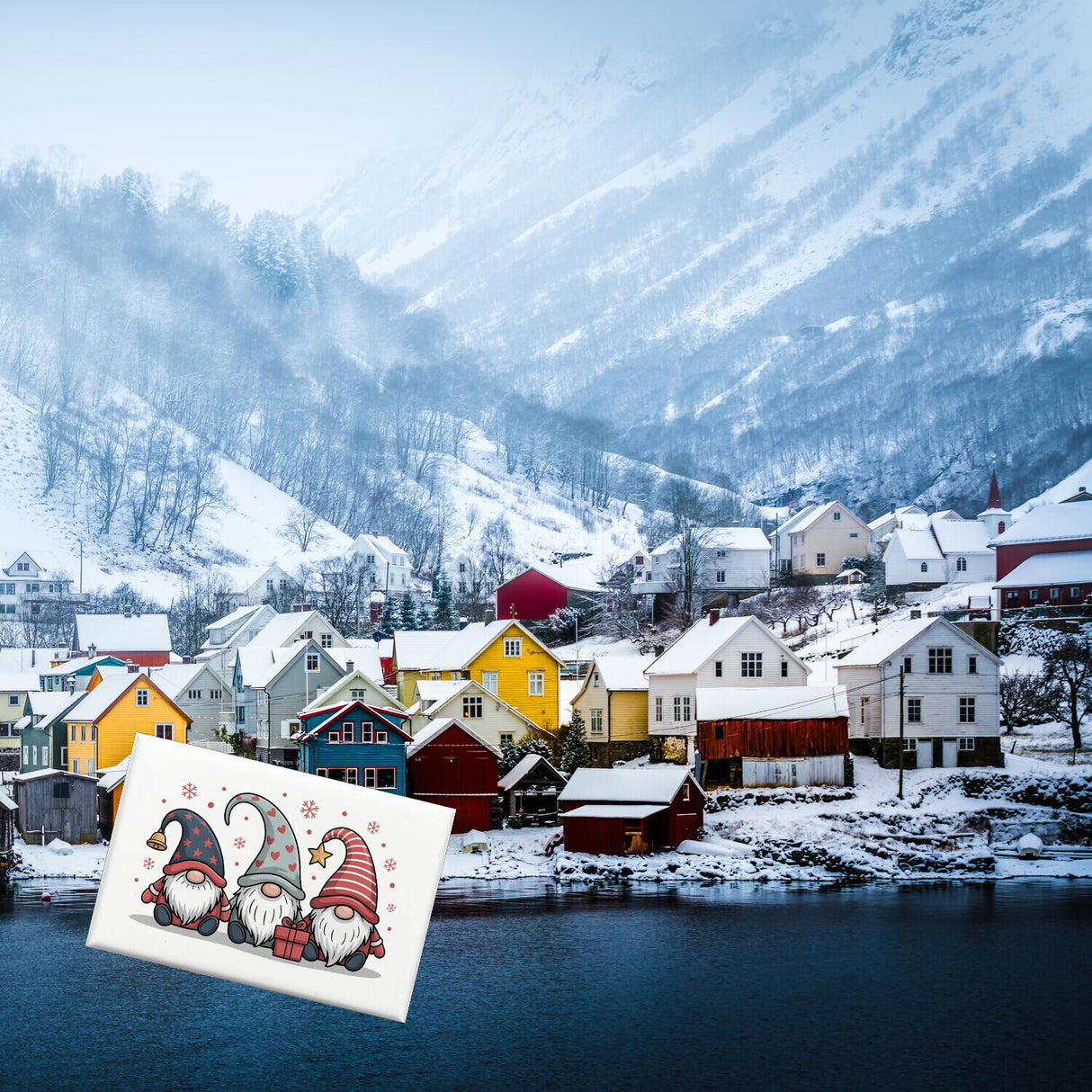 Weihnachtswichtel mit Geschenk Souvenir Magnet Weihnachten