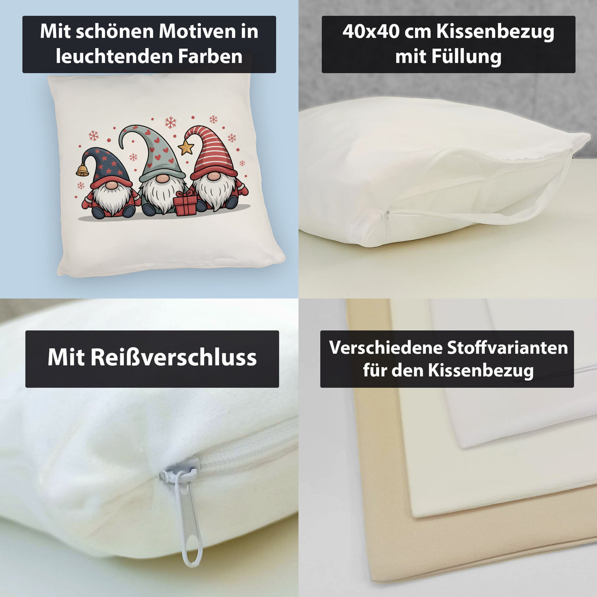 Weihnachtswichtel mit Geschenk Kissen Weihnachten