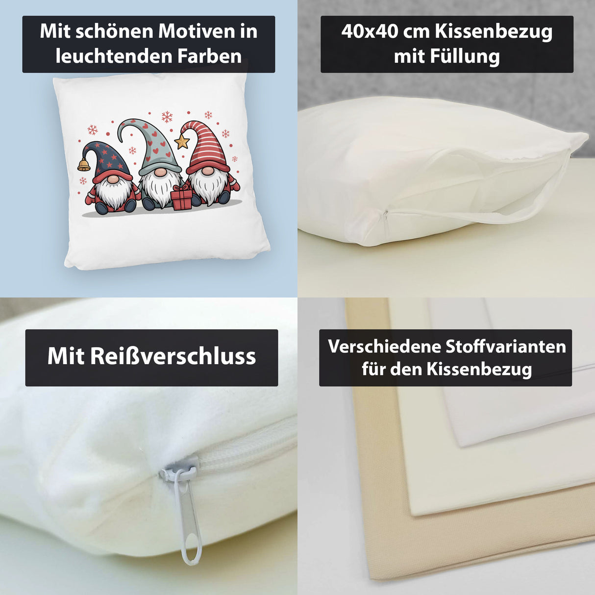 Weihnachtswichtel mit Geschenk Kissen Weihnachten