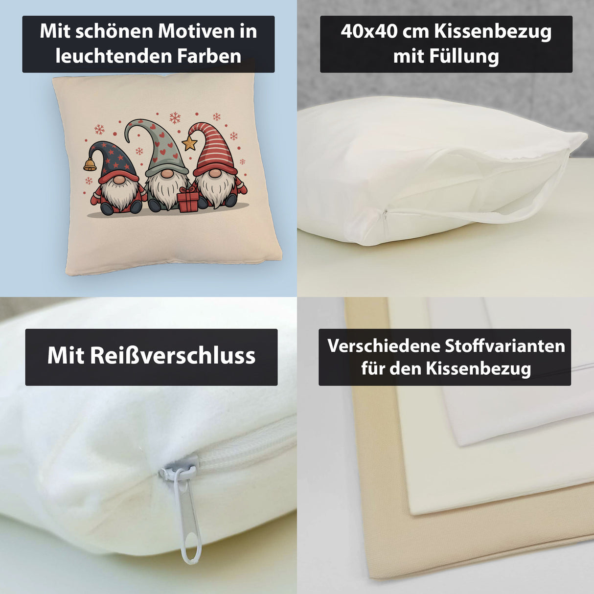Weihnachtswichtel mit Geschenk Kissen Weihnachten
