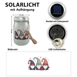 Weihnachtswichtel mit Geschenk Solarlicht Weihnachten