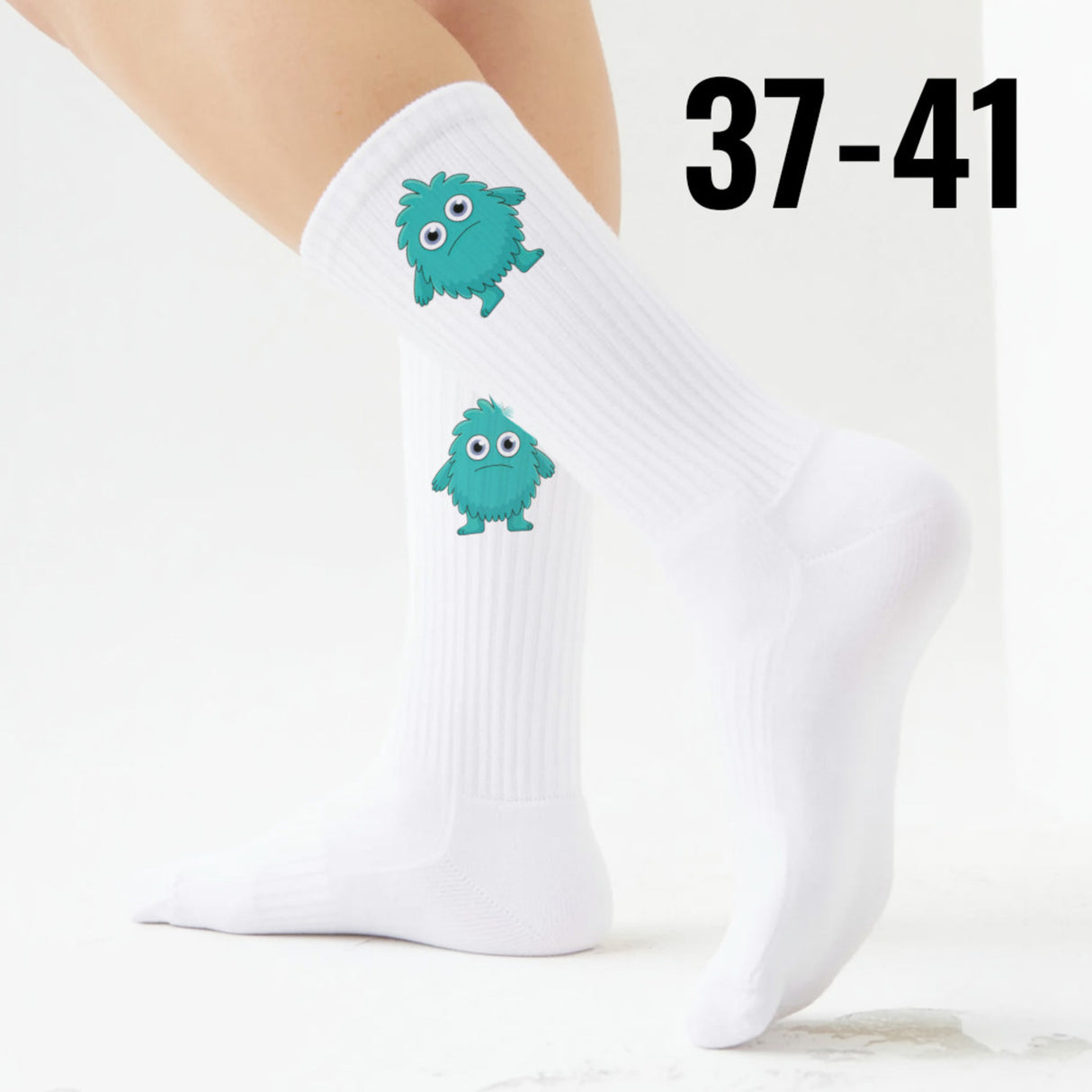 epicsocks Knuddelmonster Türkises Monster Socken in 37-41 im Paar