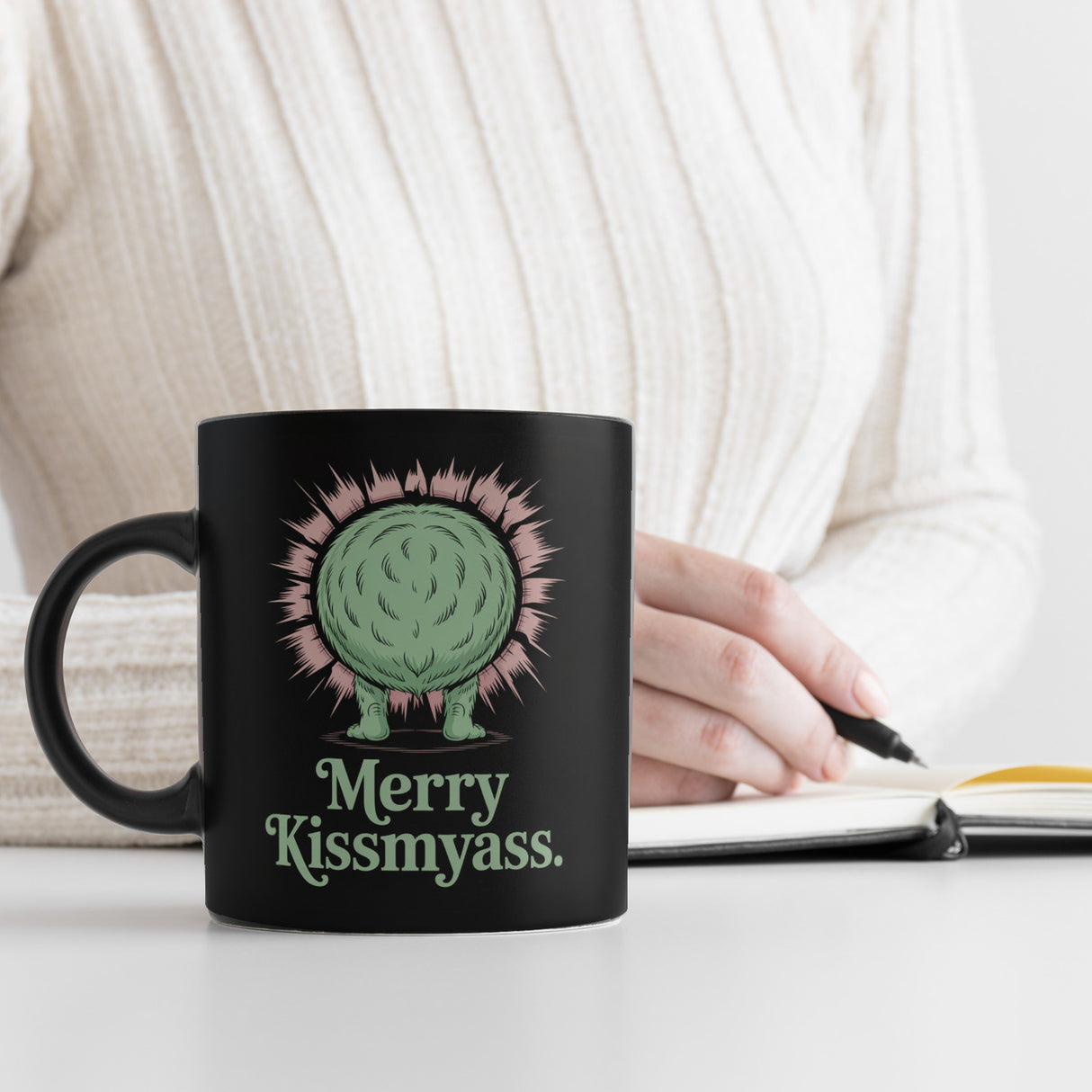 Hinterteil Weihnachtsmuffel Merry Kissmyass Tasse Weihnachten