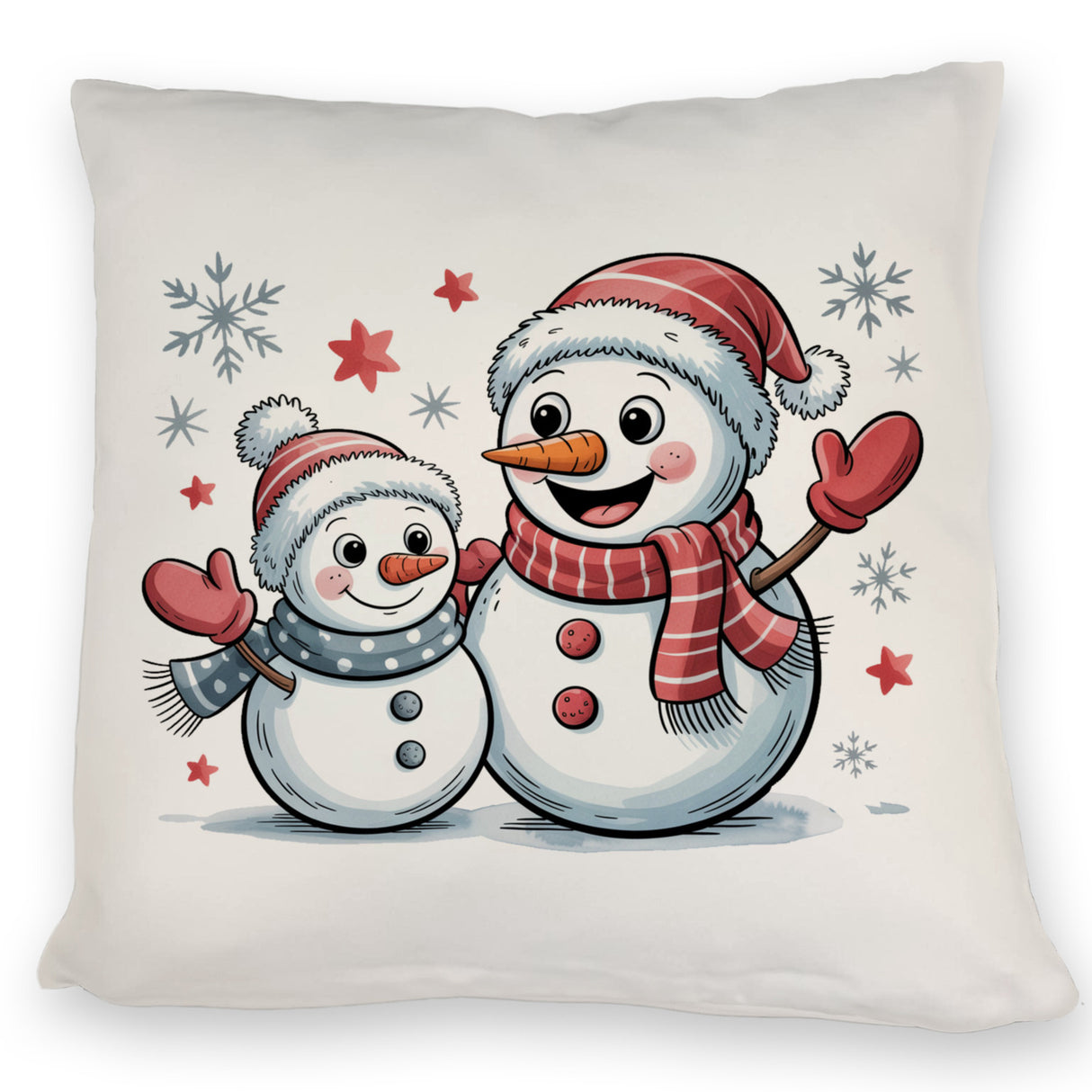 Cartoon Schneemänner Schneeflocken Kissen