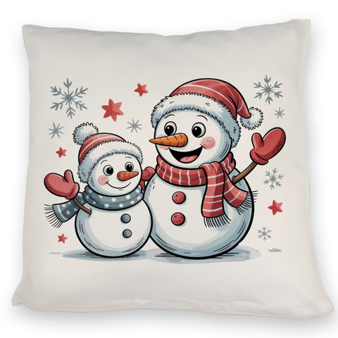 Cartoon Schneemänner Schneeflocken Kissen