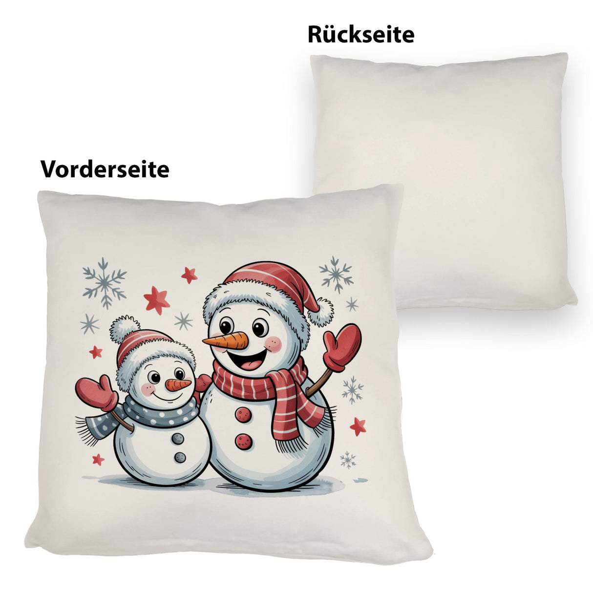 Cartoon Schneemänner Schneeflocken Kissen