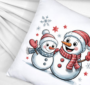 Cartoon Schneemänner Schneeflocken Kissen