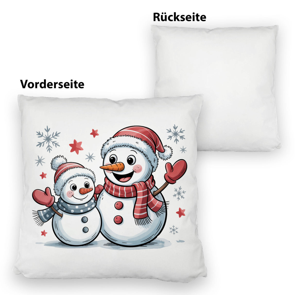 Cartoon Schneemänner Schneeflocken Kissen