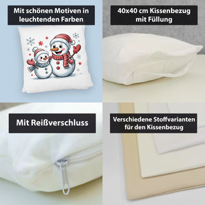 Cartoon Schneemänner Schneeflocken Kissen