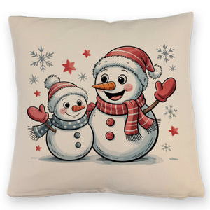 Cartoon Schneemänner Schneeflocken Kissen