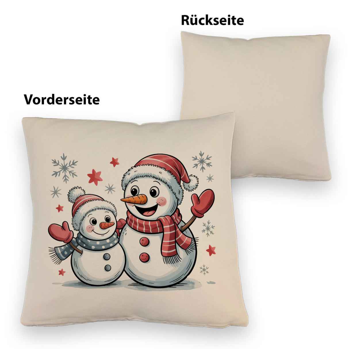 Cartoon Schneemänner Schneeflocken Kissen