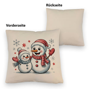 Cartoon Schneemänner Schneeflocken Kissen