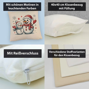 Cartoon Schneemänner Schneeflocken Kissen