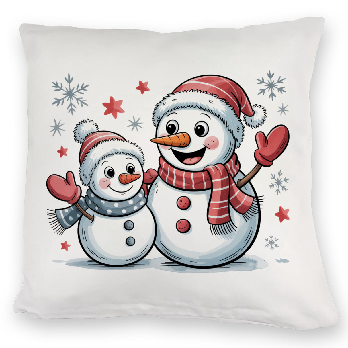 Cartoon Schneemänner Schneeflocken Kissen