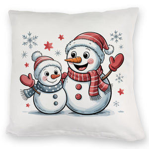 Cartoon Schneemänner Schneeflocken Kissen