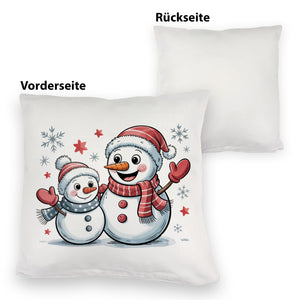Cartoon Schneemänner Schneeflocken Kissen