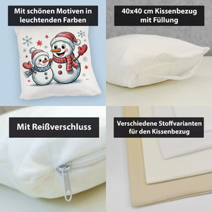 Cartoon Schneemänner Schneeflocken Kissen
