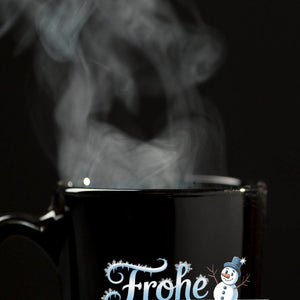 Frohe Weihnachten mit Schneemann Kaffeebecher