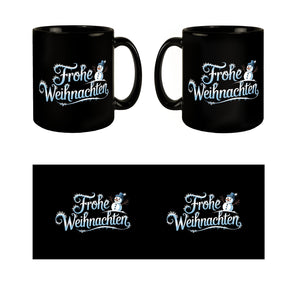 Frohe Weihnachten mit Schneemann Kaffeebecher