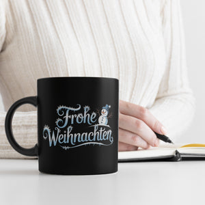 Frohe Weihnachten mit Schneemann Kaffeebecher