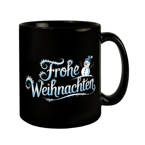 Frohe Weihnachten mit Schneemann Kaffeebecher
