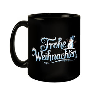 Frohe Weihnachten mit Schneemann Kaffeebecher