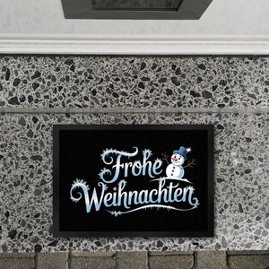 Frohe Weihnachten mit Schneemann Fußmatte in 35x50 cm