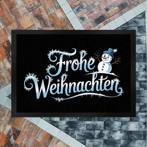 Frohe Weihnachten mit Schneemann Fußmatte in 35x50 cm