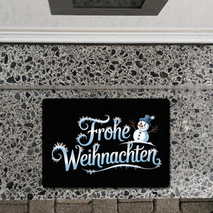 Frohe Weihnachten mit Schneemann Fußmatte in 35x50 cm ohne Rand