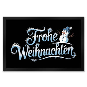 Frohe Weihnachten mit Schneemann Fußmatte in 35x50 cm