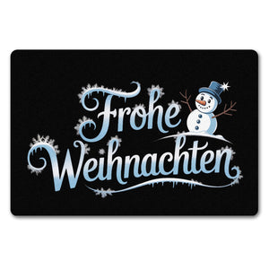 Frohe Weihnachten mit Schneemann Fußmatte in 35x50 cm ohne Rand