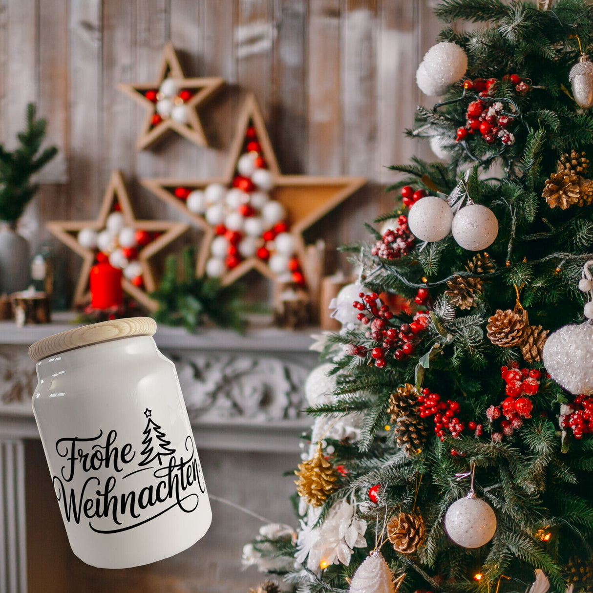Weihnachtsbaum Keksdose frohe Weihnachten