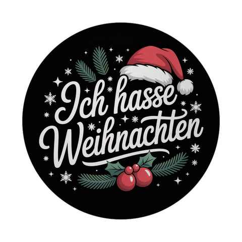 Ich hasse Weihnachten Magnet mit Weihnachtsmannhut