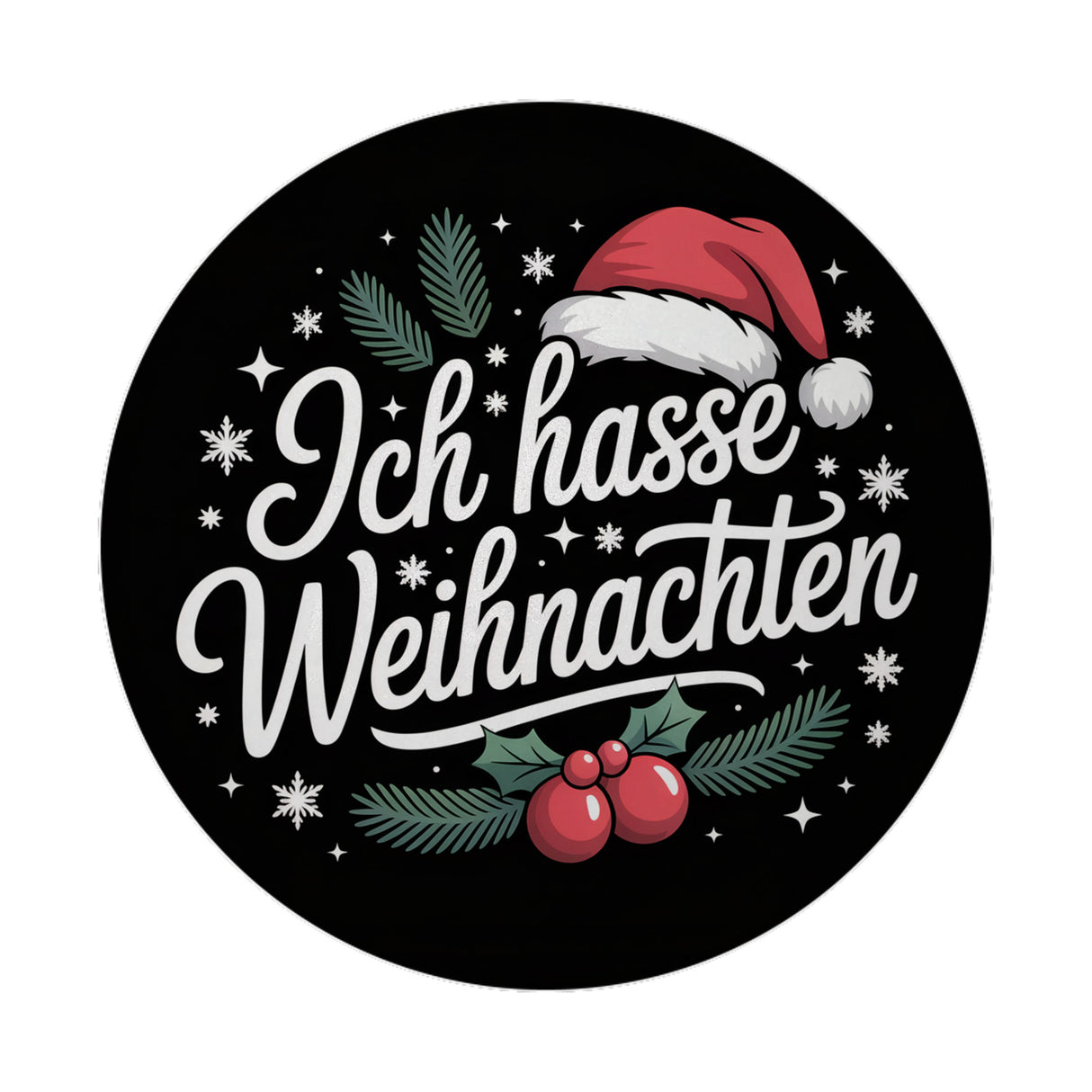 Ich hasse Weihnachten Magnet mit Weihnachtsmannhut