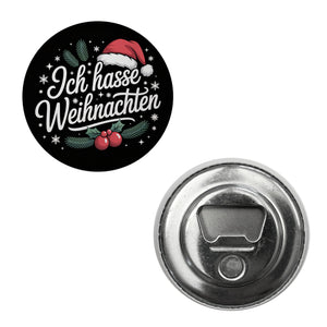Ich hasse Weihnachten Magnet mit Weihnachtsmannhut