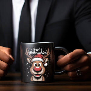 Rentier Nase Frohe Weihnachten Souvenir Kaffeebecher