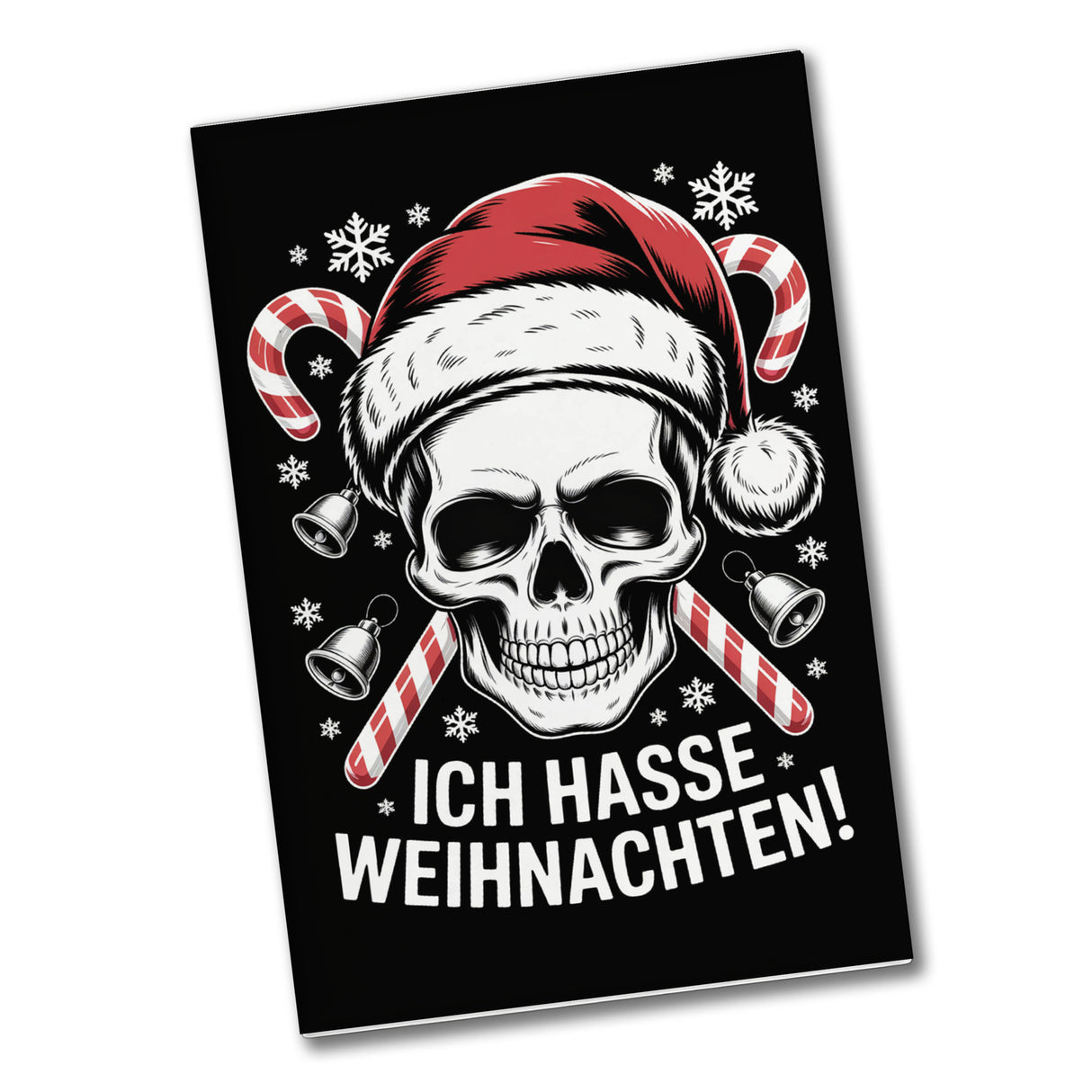 Totenkopf Weihnachtsmann Souvenir Magnet - Ich hasse Weihnachten