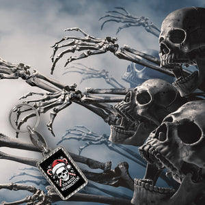 Totenkopf Weihnachtsmann Schlüsselanhänger - Ich hasse Weihnachten