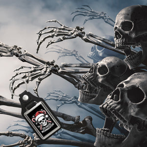Totenkopf Weihnachtsmann Schlüsselanhänger - Ich hasse Weihnachten