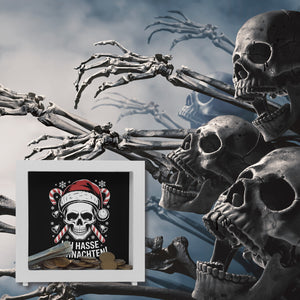 Totenkopf Weihnachtsmann Spardose - Ich hasse Weihnachten