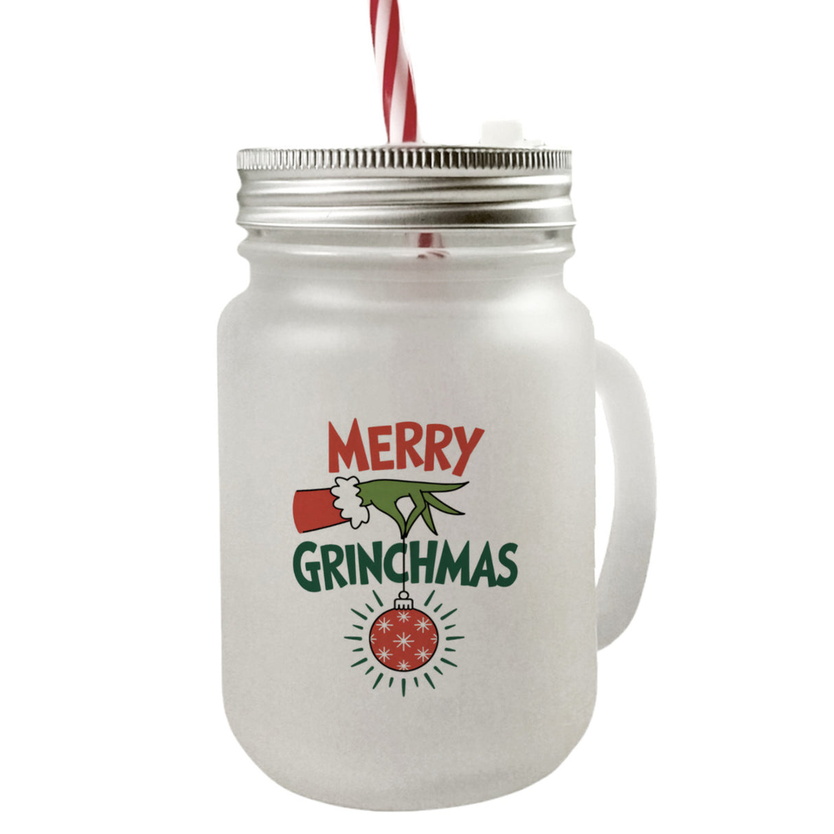 Weihnachtsmuffel-Hand merry Grinchmas Trinkglas mit Bambusdeckel