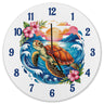 Meeresschildkröte Aquarellstil Wanduhr Maritimes Design