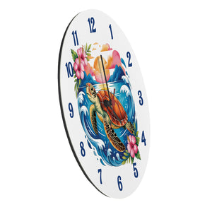 Meeresschildkröte Aquarellstil Wanduhr Maritimes Design