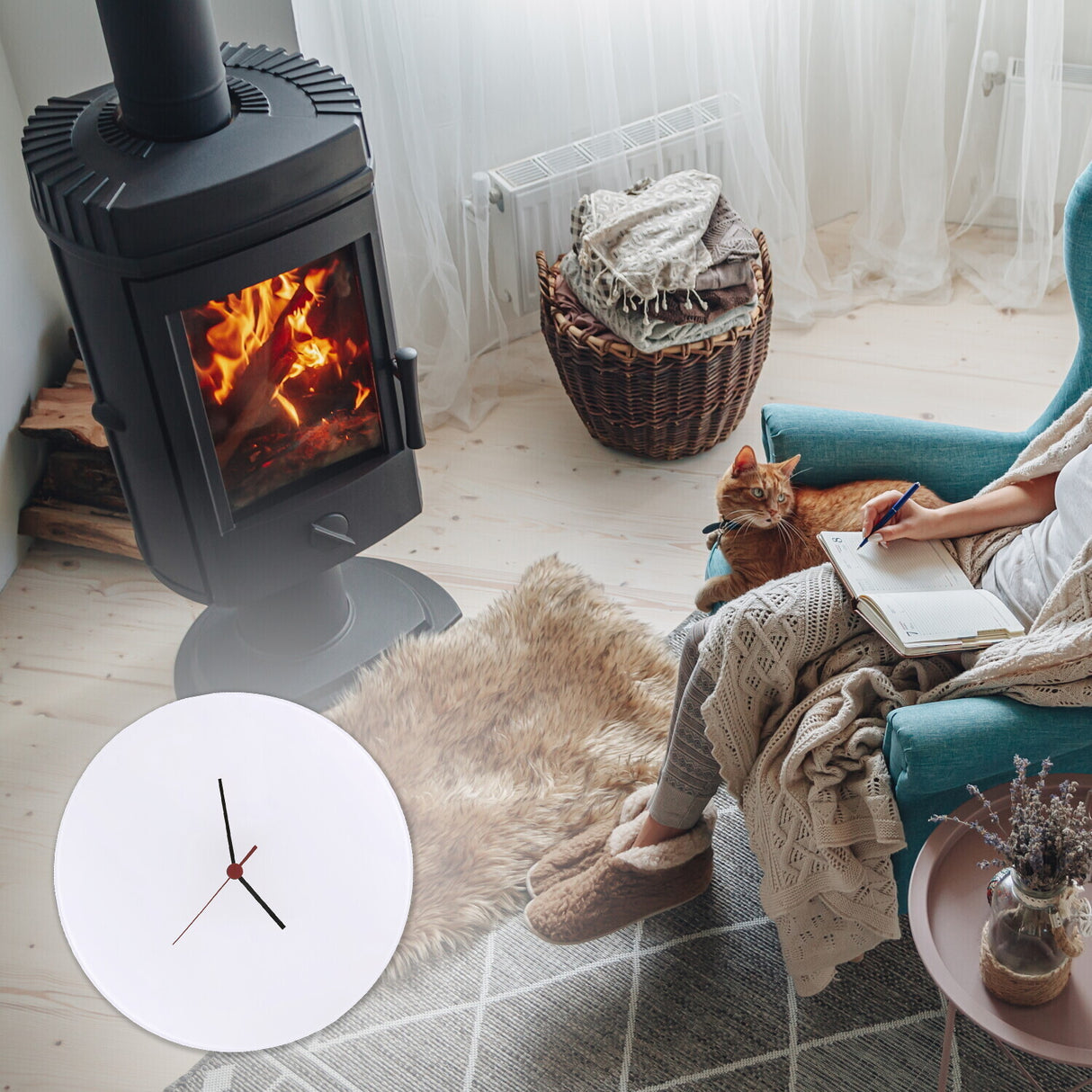 Meeresschildkröte Aquarellstil Wanduhr Maritimes Design